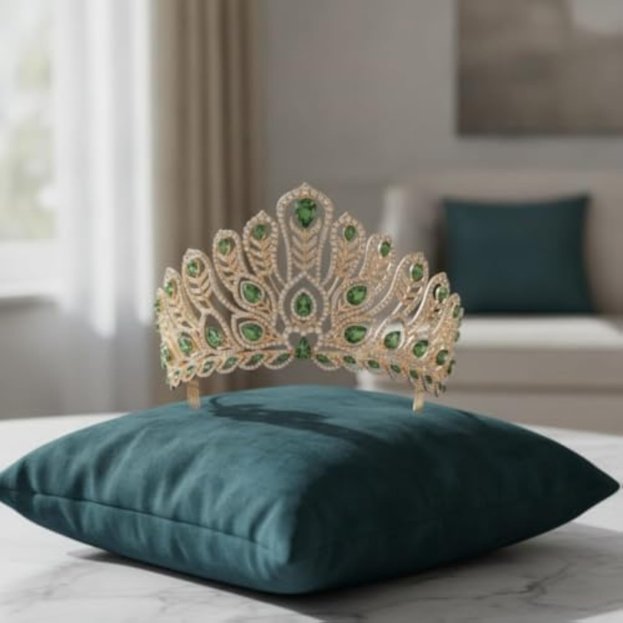 Rhinestone Tiara with Comb, Elegant Bridal Headpiece